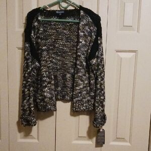 Democracy Black and Gray Knit Cardigan